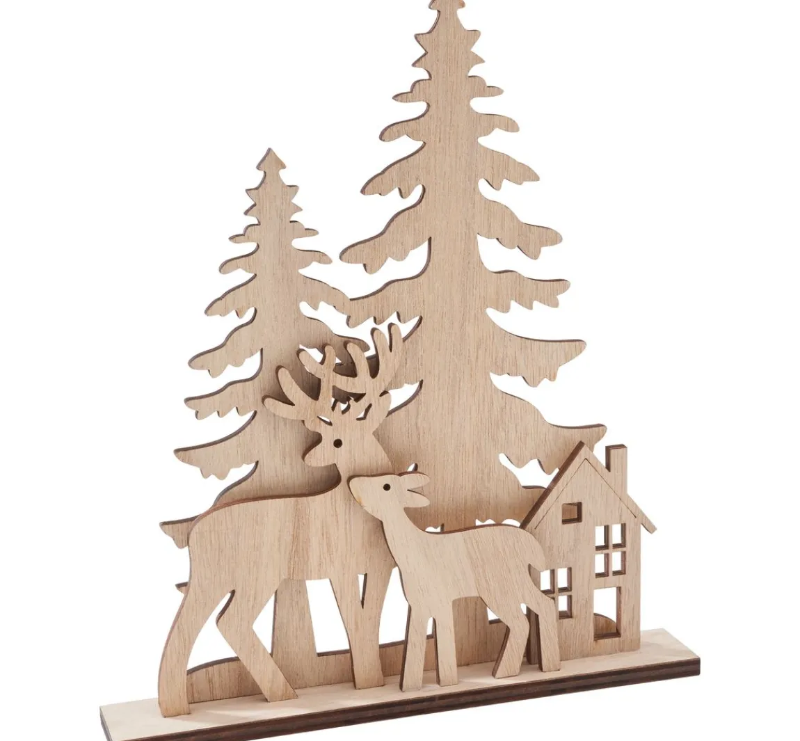 Sale VBS Holz-Steckmotiv "Rehe am Waldesrand", 5-tlg.