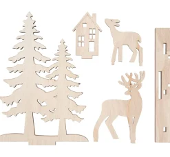Sale VBS Holz-Steckmotiv "Rehe am Waldesrand", 5-tlg.