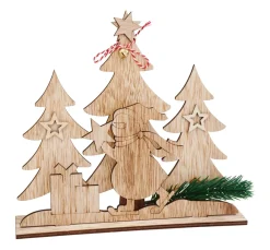 Outlet VBS Holz-Steckmotiv "Schneeman im Tannenwald"