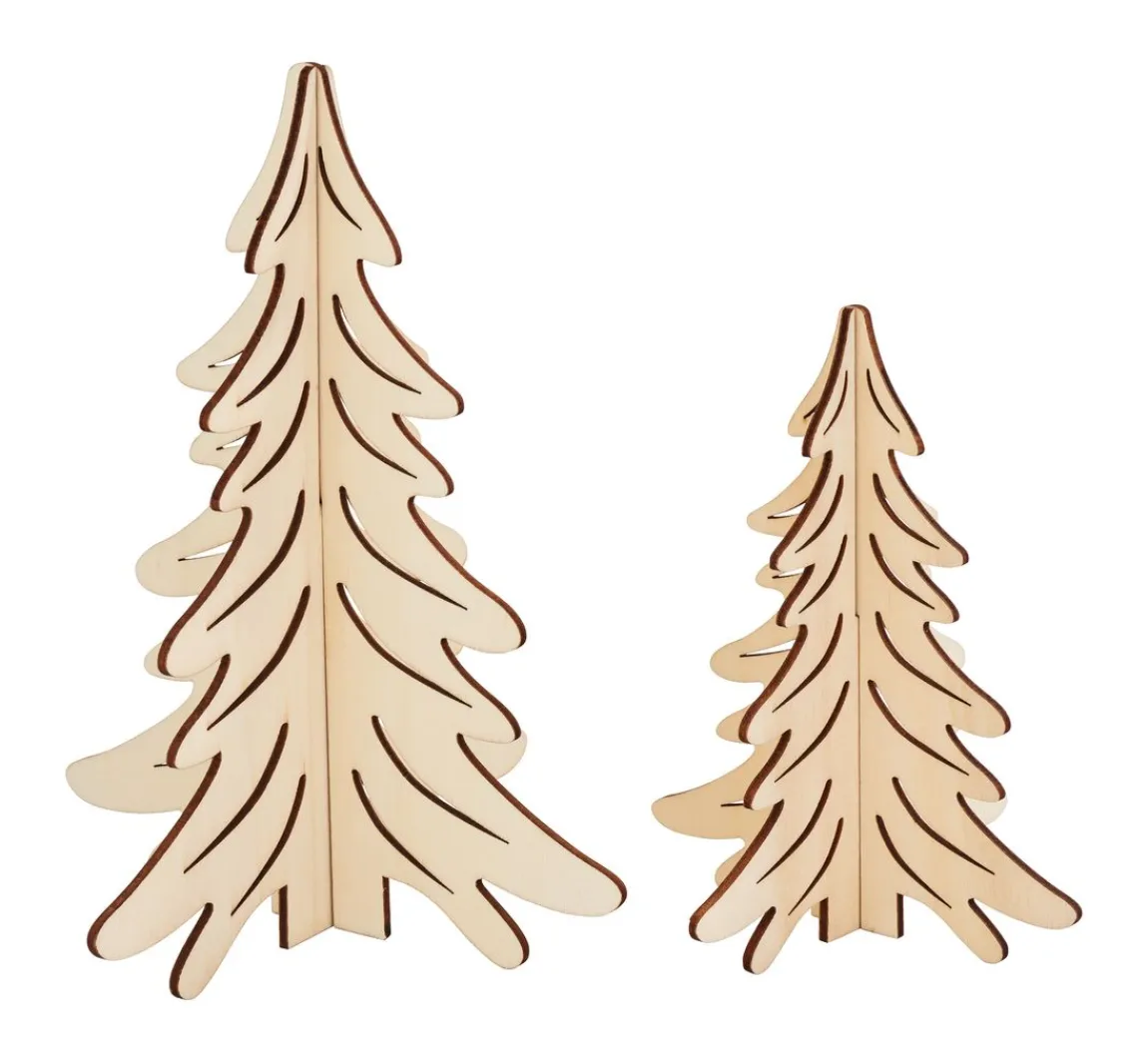New VBS Holz-Steckmotiv "Tannen", 2er-Set