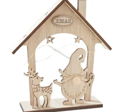 Clearance VBS Holz-Steckmotiv "Wichtelhaus", inkl. LED