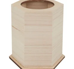 Discount VBS Holz-Stiftebox, sechseckig