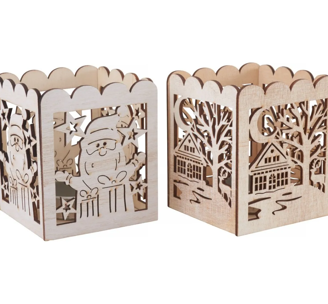 Hot VBS Holz-Teelichthalter "Weihnachtszauber"