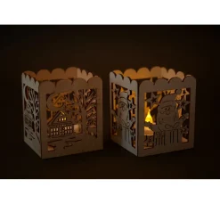 Hot VBS Holz-Teelichthalter "Weihnachtszauber"