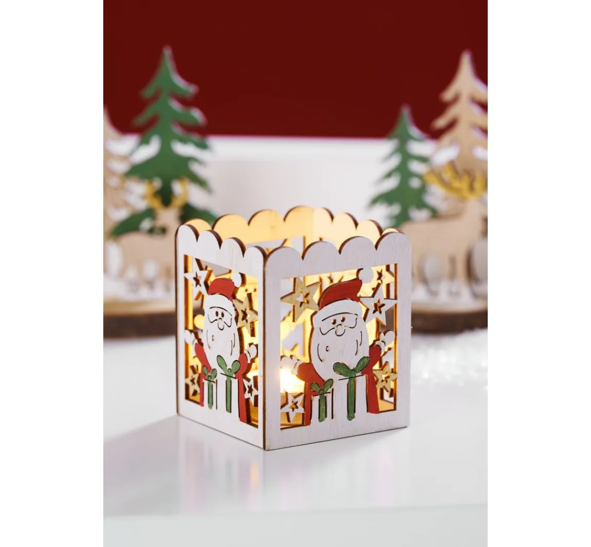 Hot VBS Holz-Teelichthalter "Weihnachtszauber"