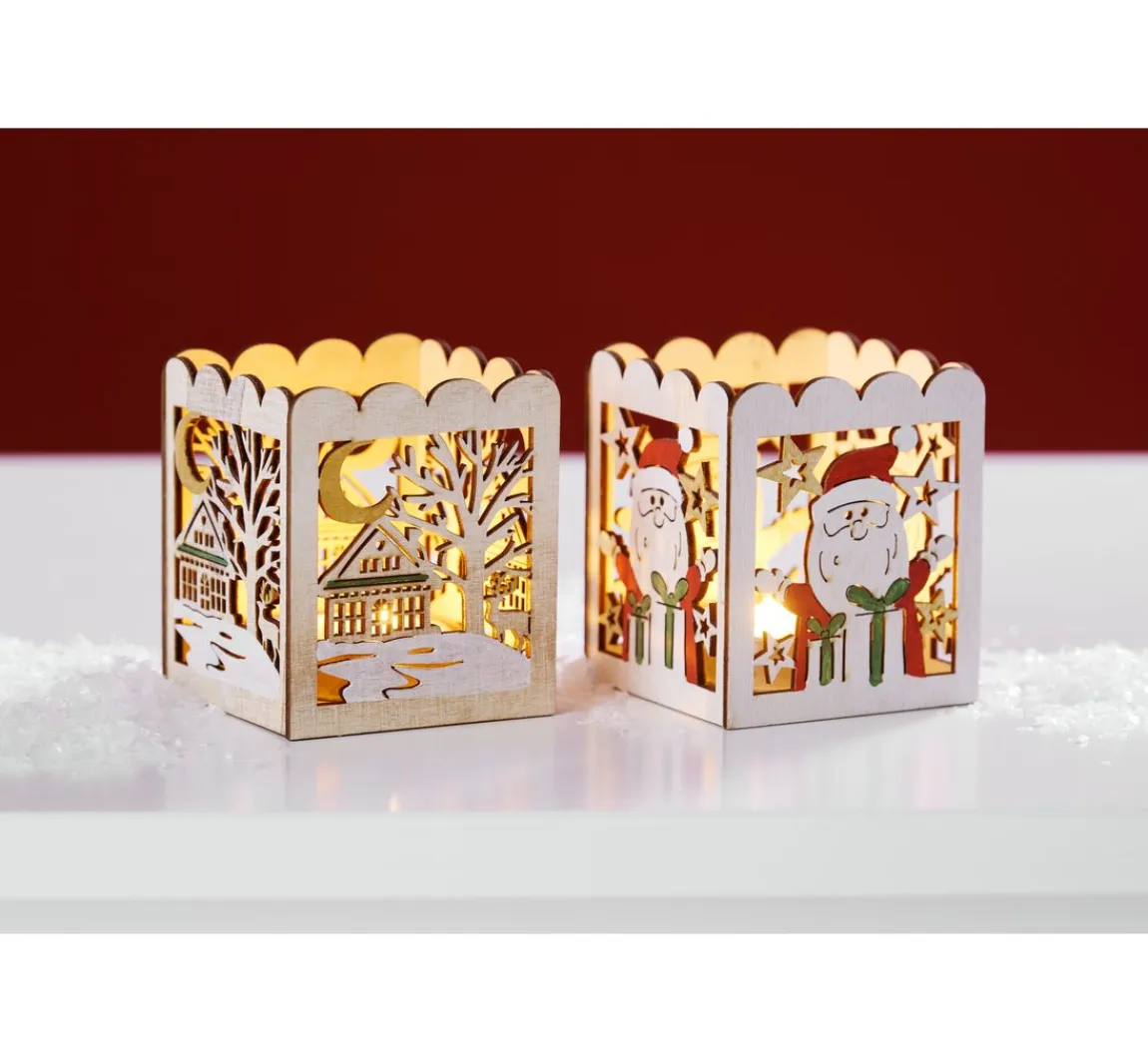 Hot VBS Holz-Teelichthalter "Weihnachtszauber"