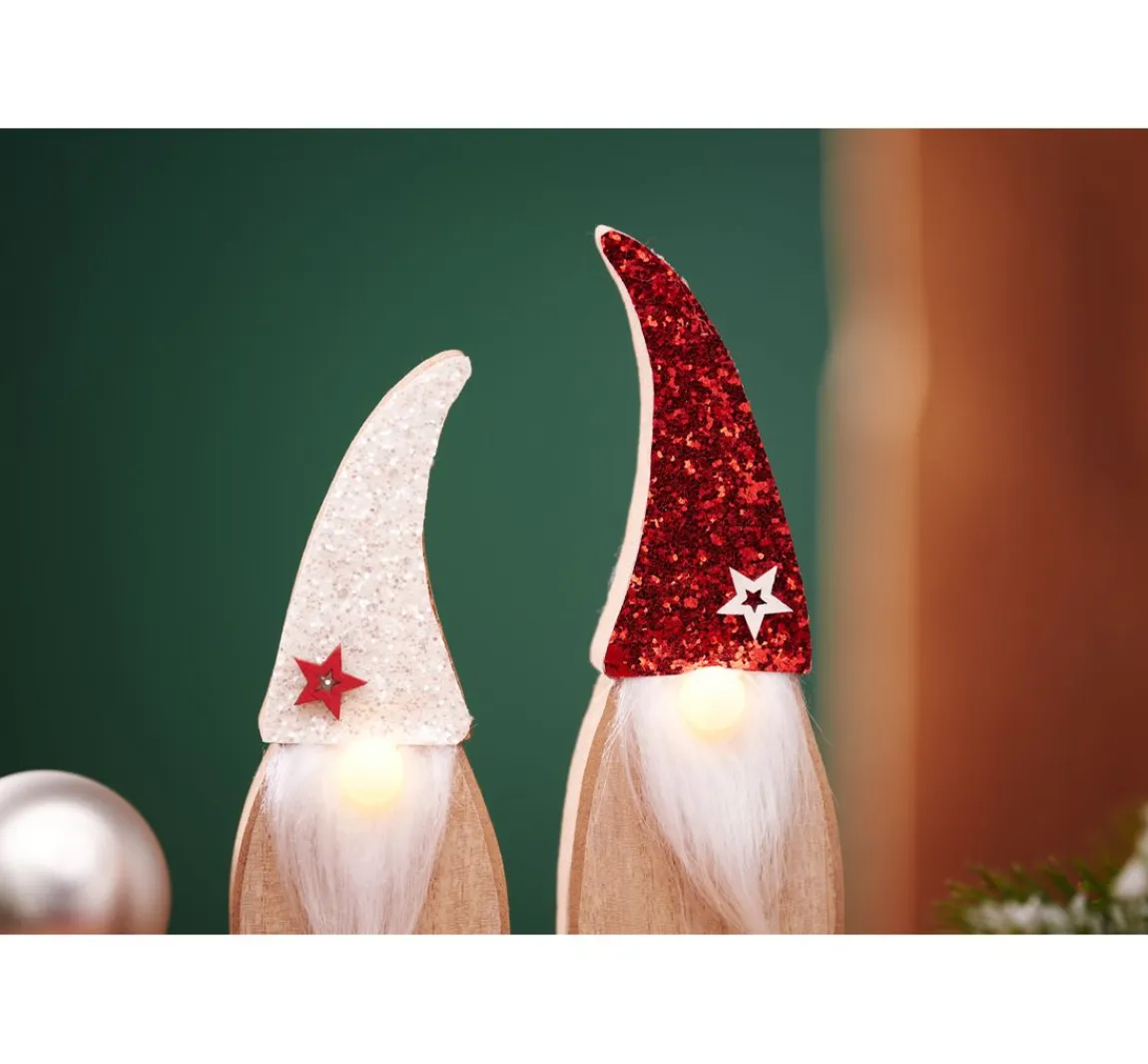 Discount VBS Holz-Wichtel mit LED-Nase