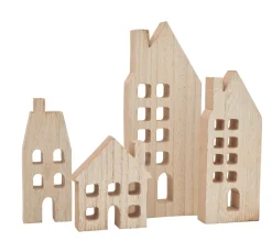 Outlet VBS Häuser-Silhouetten mit Fenster, 4er-Set