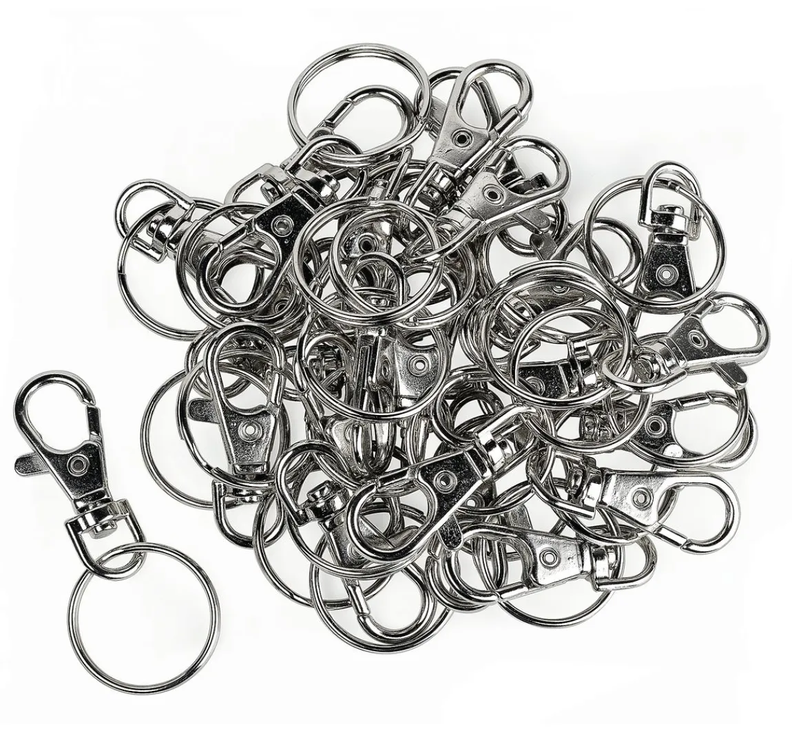 Sale VBS XXL VBS Karabinerhaken mit Schlüsselring, Ø 25 mm, 25 Stück