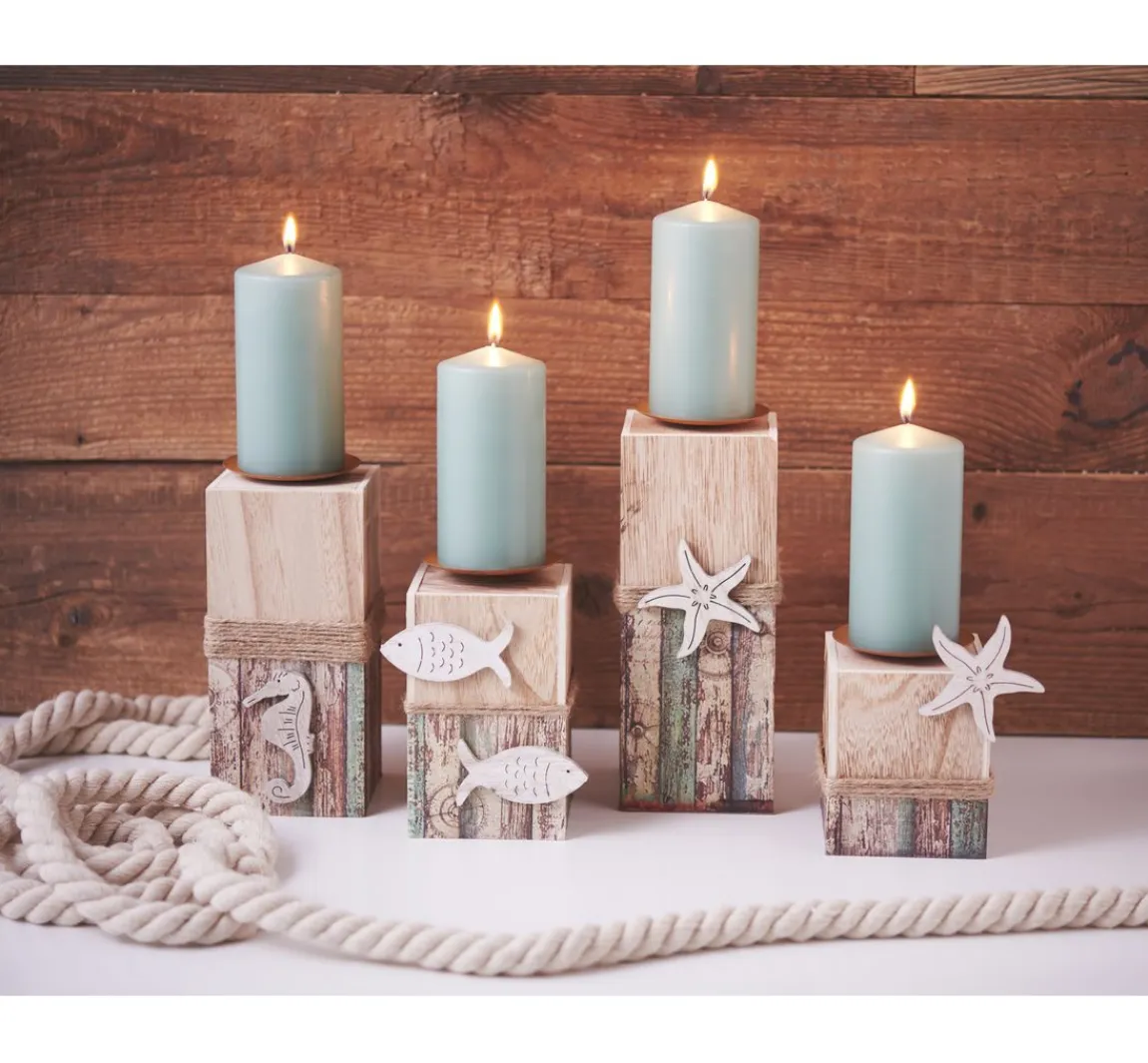 Hot VBS Kerzenständer, 4er-Set