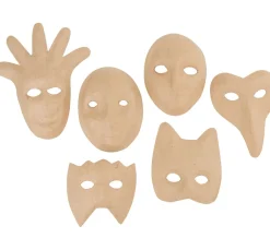 Outlet VBS Kinder-Masken, Pappmaché, 6er-Set