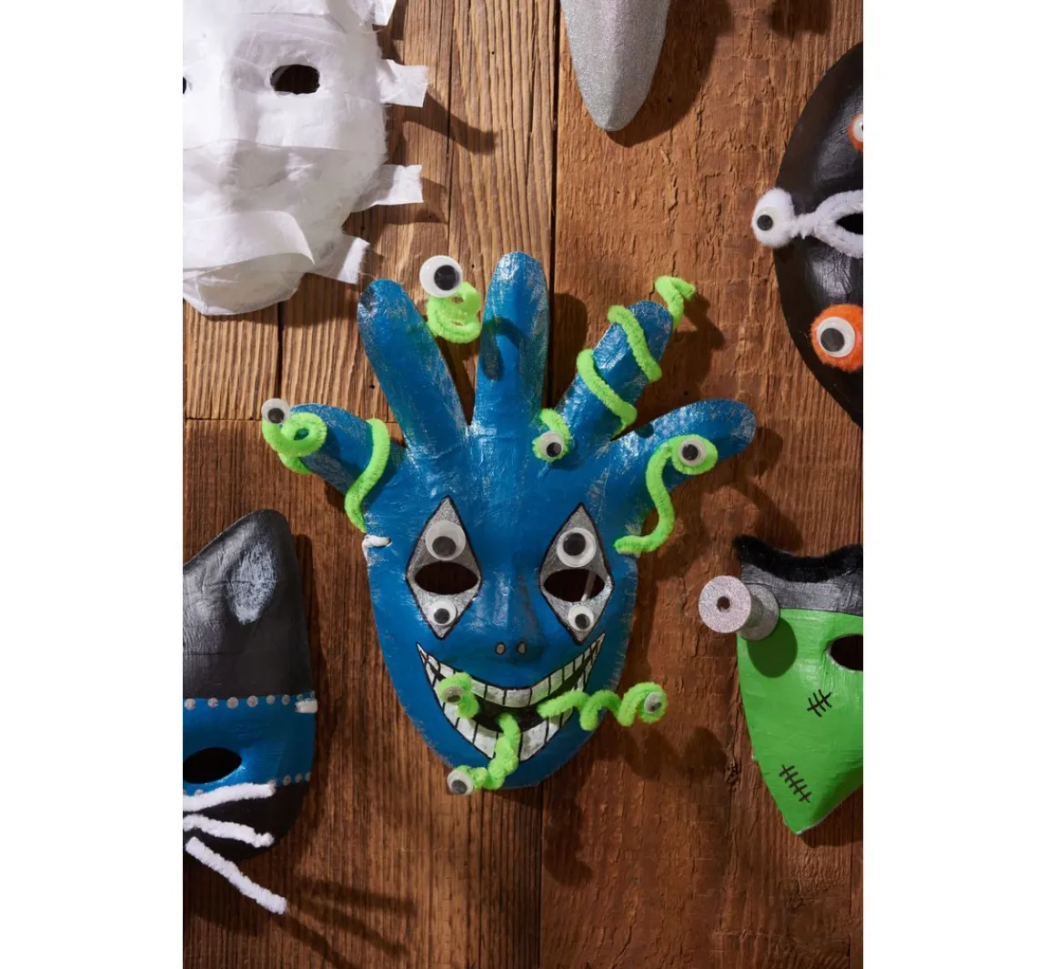 Outlet VBS Kinder-Masken, Pappmaché, 6er-Set
