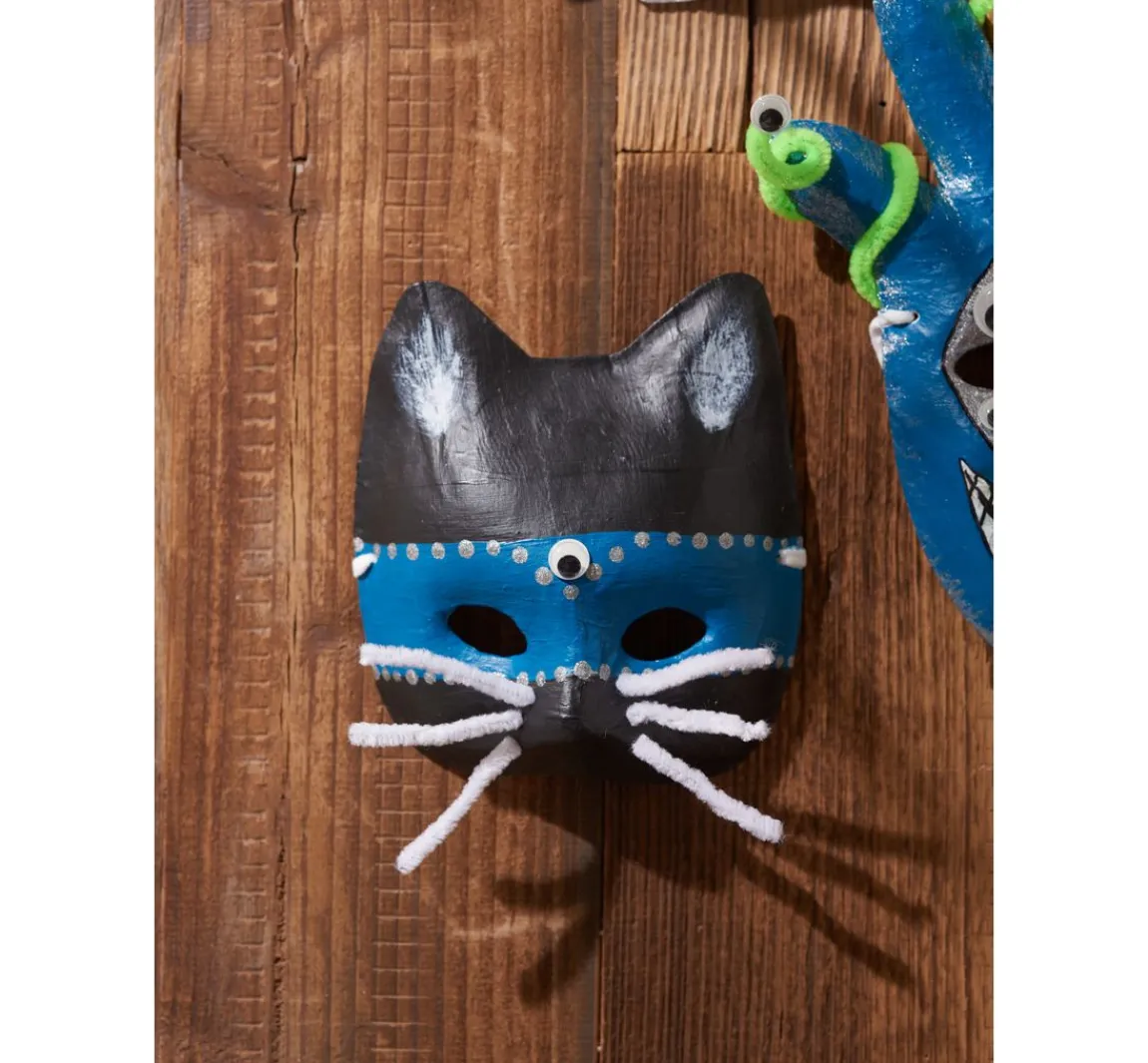 Outlet VBS Kinder-Masken, Pappmaché, 6er-Set