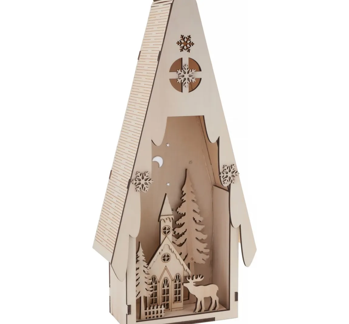 Outlet VBS Lichtertanne mit Winterszene, inkl. LED