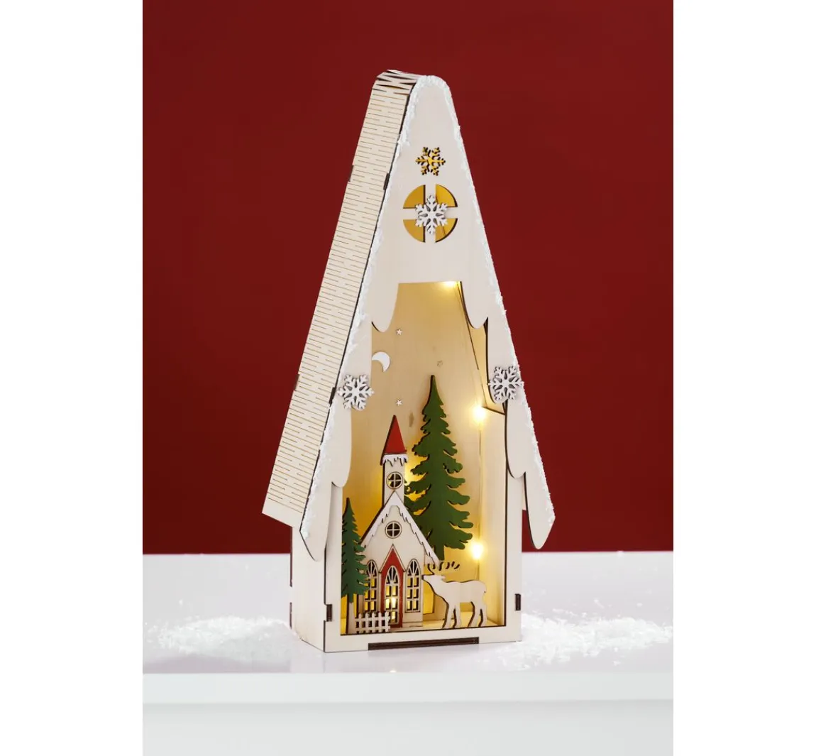 Outlet VBS Lichtertanne mit Winterszene, inkl. LED