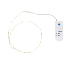 Clearance VBS Micro-LED-Lichterkette, goldfarbener Draht, mit Timer 6/18 Std., 10 LEDs