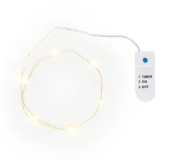 Clearance VBS Micro-LED-Lichterkette, goldfarbener Draht, mit Timer 6/18 Std., 10 LEDs