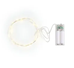 Online VBS Micro-LED-Lichterkette, mit Timer, silberfarbener Draht, 30 LEDs