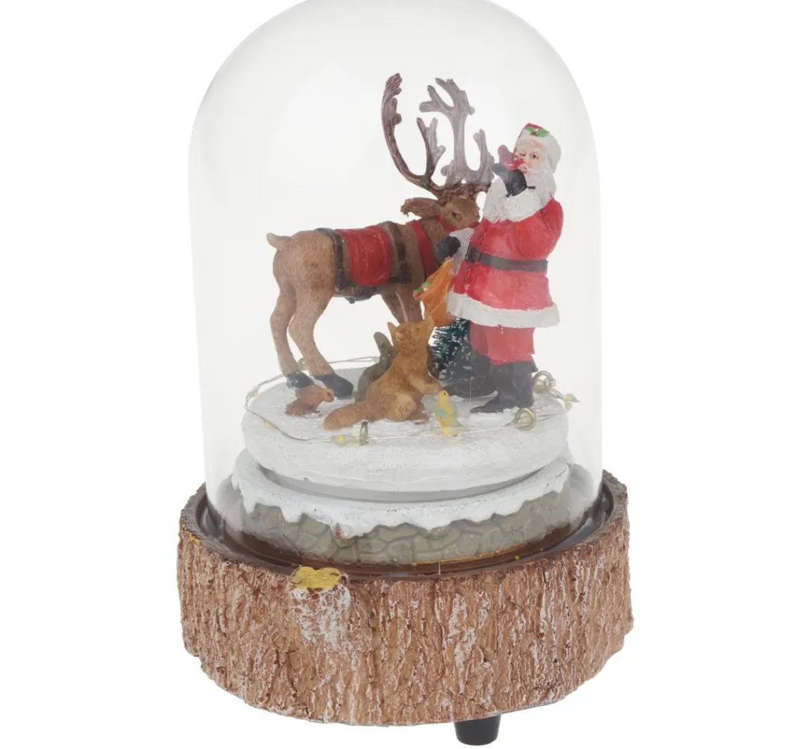 Sale VBS Miniatur Glasglocke "Weihnachten im Wald", mit LED Beleuchtung und Musik