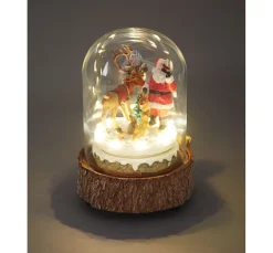 Sale VBS Miniatur Glasglocke "Weihnachten im Wald", mit LED Beleuchtung und Musik