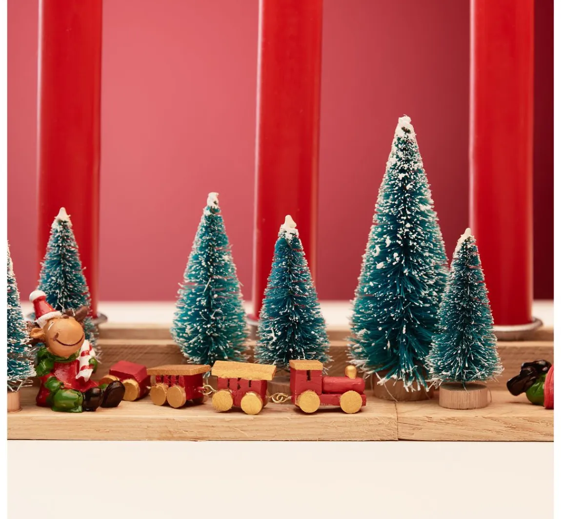 Clearance VBS Miniatur Tannenbaum, 16er-Set, beschneit