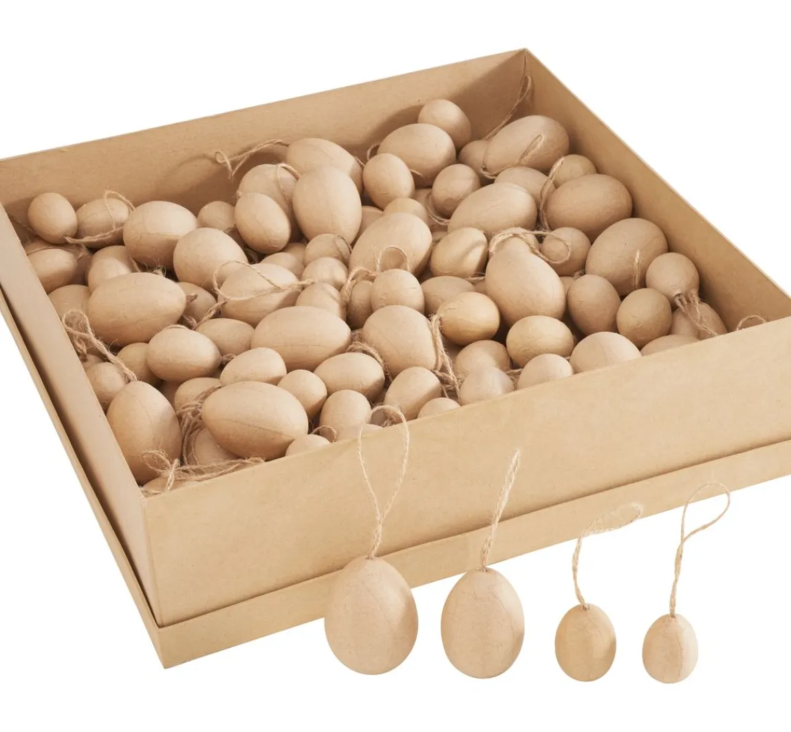 Clearance VBS XXL VBS Pappmaché-Eier "Größen-Mix", 140 Stück