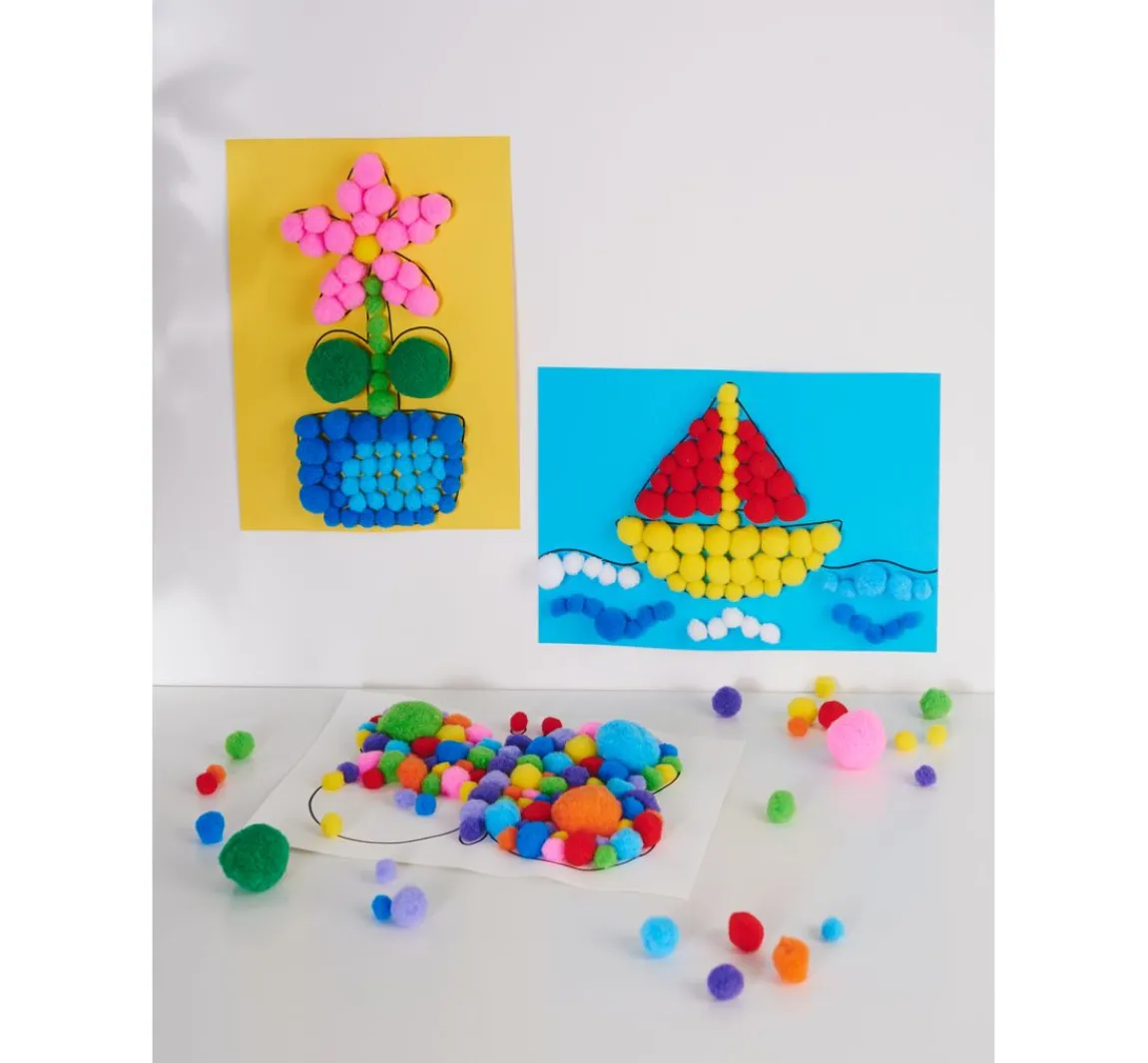 Hot VBS XXL VBS Pompons "Farben & Größen Mix", 1.000 Stück