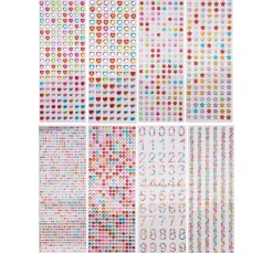 Discount VBS XXL VBS Strassstein-Sticker "Bunt gemixt", 8 Karten