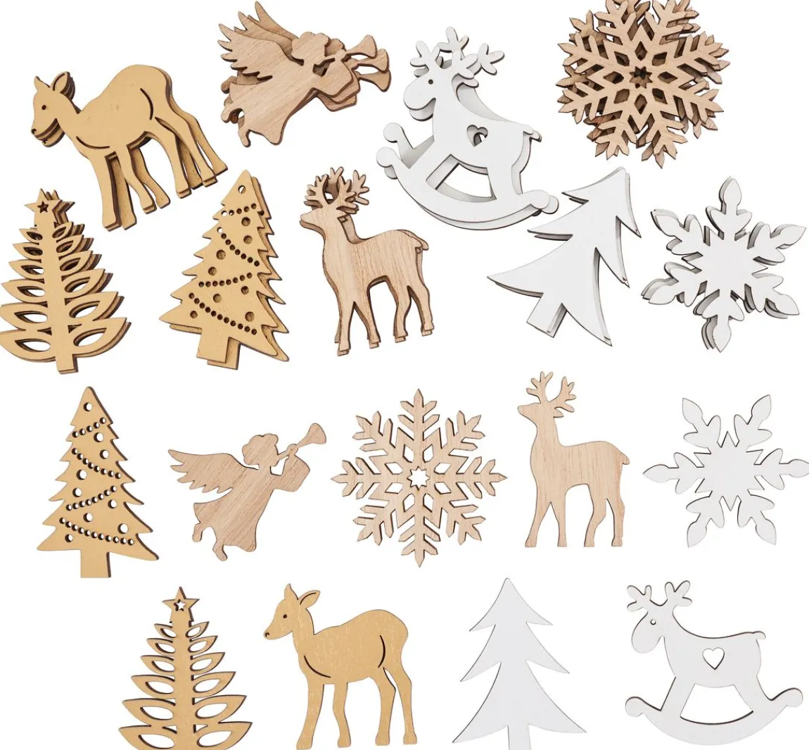 Outlet VBS Streuteile "Weihnachtsmotive" in Holzbox