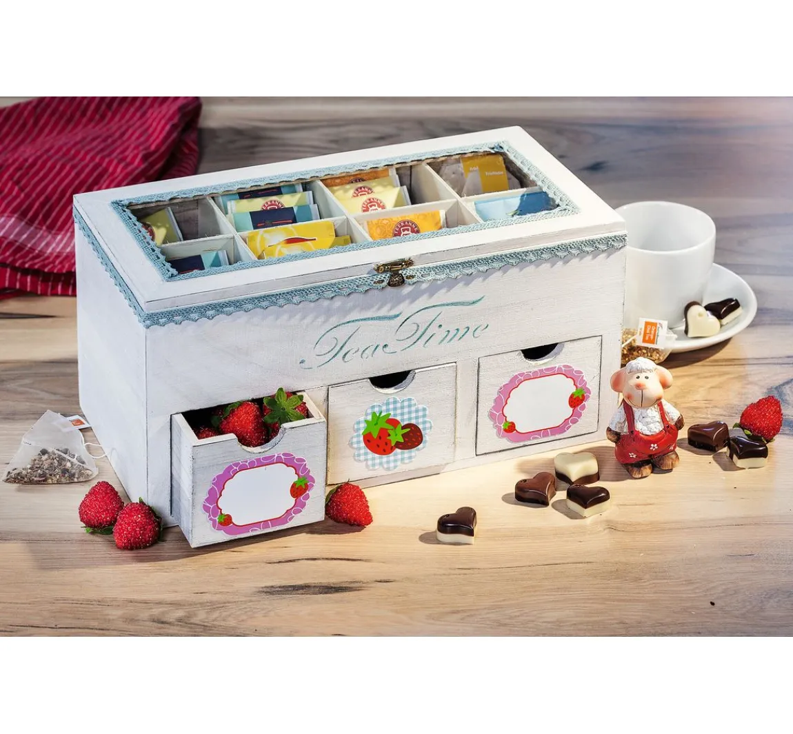 VBS Teebox mit 3 Schüben und Sichtfenster