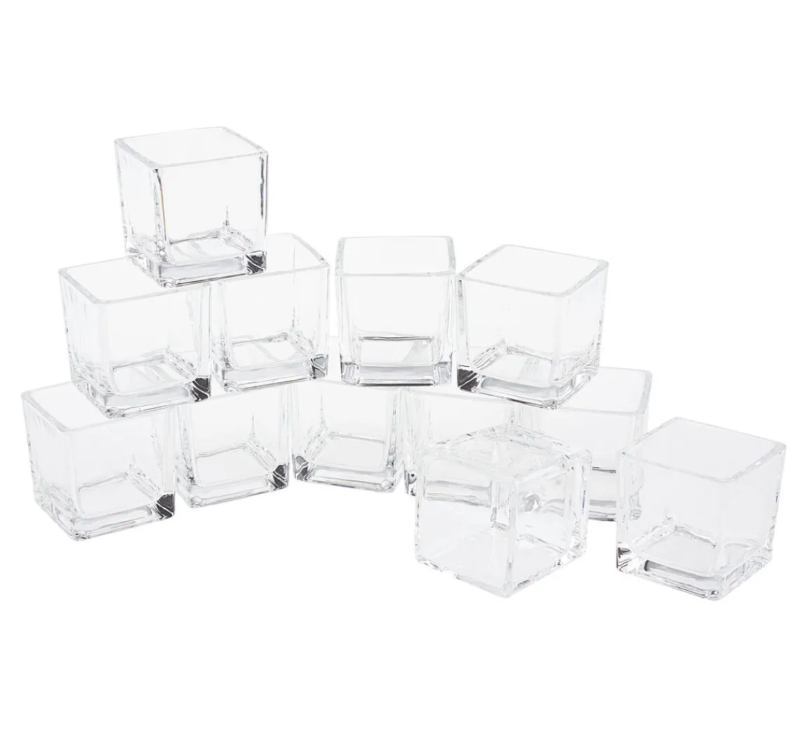 Best VBS XXL VBS Teelichtgläser "Cube", 12 Stück