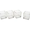 VBS Teelichtgläser "Cube", 4 Stück