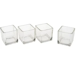 VBS Teelichtgläser "Cube", 4 Stück