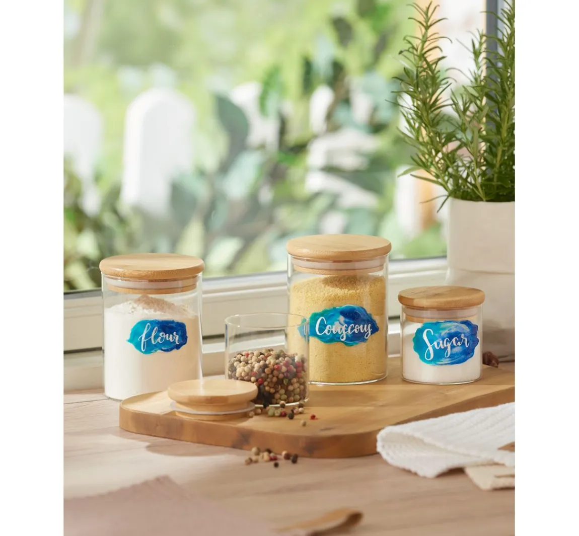 Hot VBS Vorratsglas "Bomo" mit Bambusdeckel