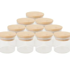 Discount VBS XXL VBS Vorratsgläser "Bini", mit Bambusdeckel, 10 Stück