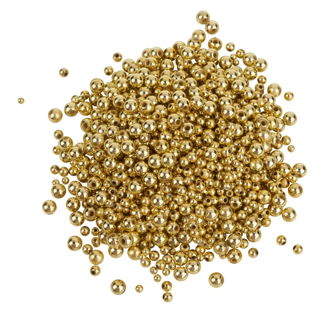Clearance VBS XXL VBS Wachsperlen-Sortiment "Gold", 1.000 Stück