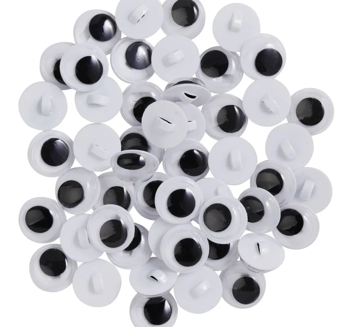 Clearance VBS XXL VBS Wackelaugen zum Annähen "Rund", 10 mm, 50 Stück