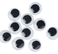 Outlet VBS Wackelaugen zum Aufkleben "Rund", 30 mm, 10 Stück