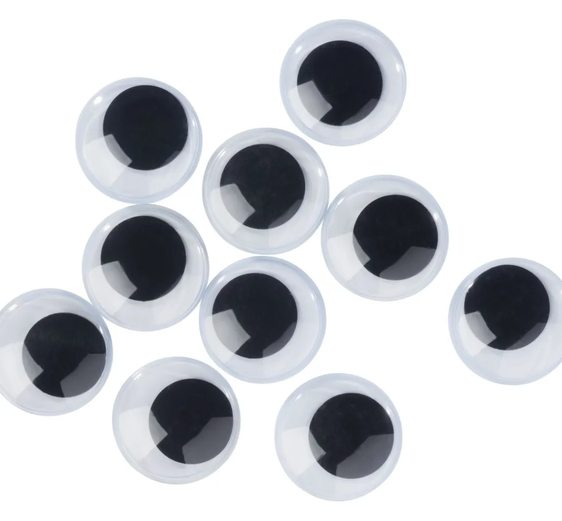 Outlet VBS Wackelaugen zum Aufkleben "Rund", 30 mm, 10 Stück