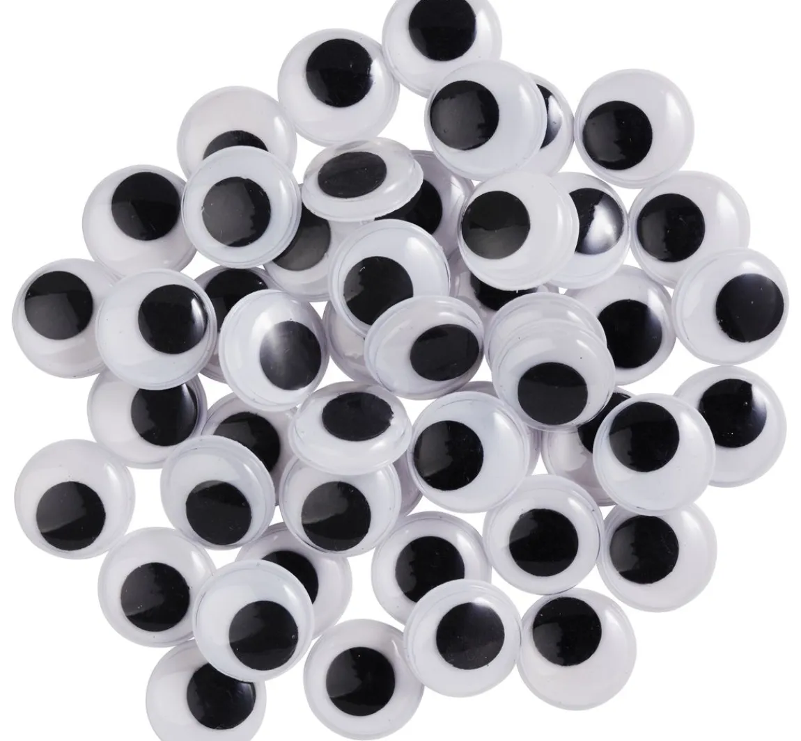 Clearance VBS Wackelaugen zum Aufkleben "Rund", 16 mm, 50 Stück