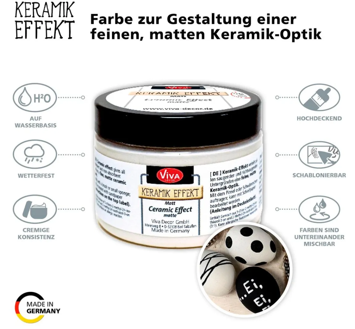 Clearance Viva Decor Keramik-Effekt, Altweiß