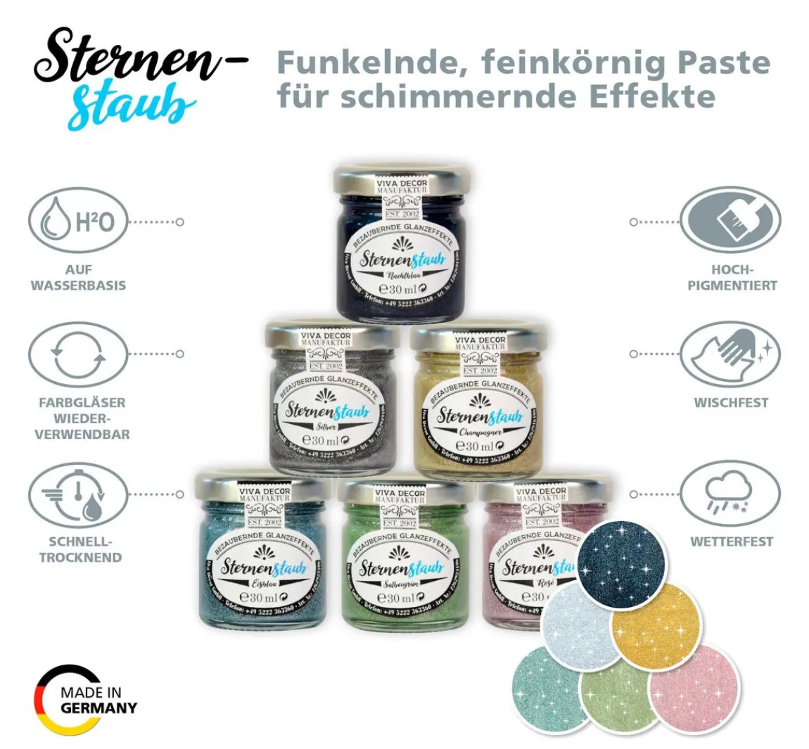 New Viva Decor Sternenstaub "Bezaubernde Glanzeffekte", 6er-Set
