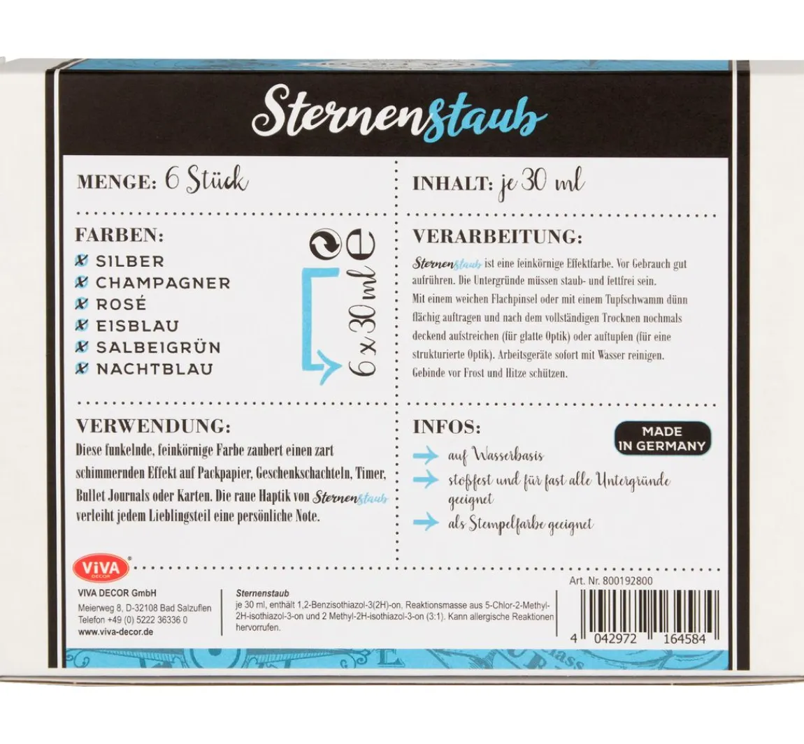 New Viva Decor Sternenstaub "Bezaubernde Glanzeffekte", 6er-Set