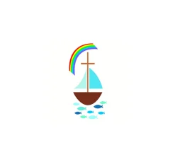 efco Wachsmotiv "Segelboot mit Regenbogen"