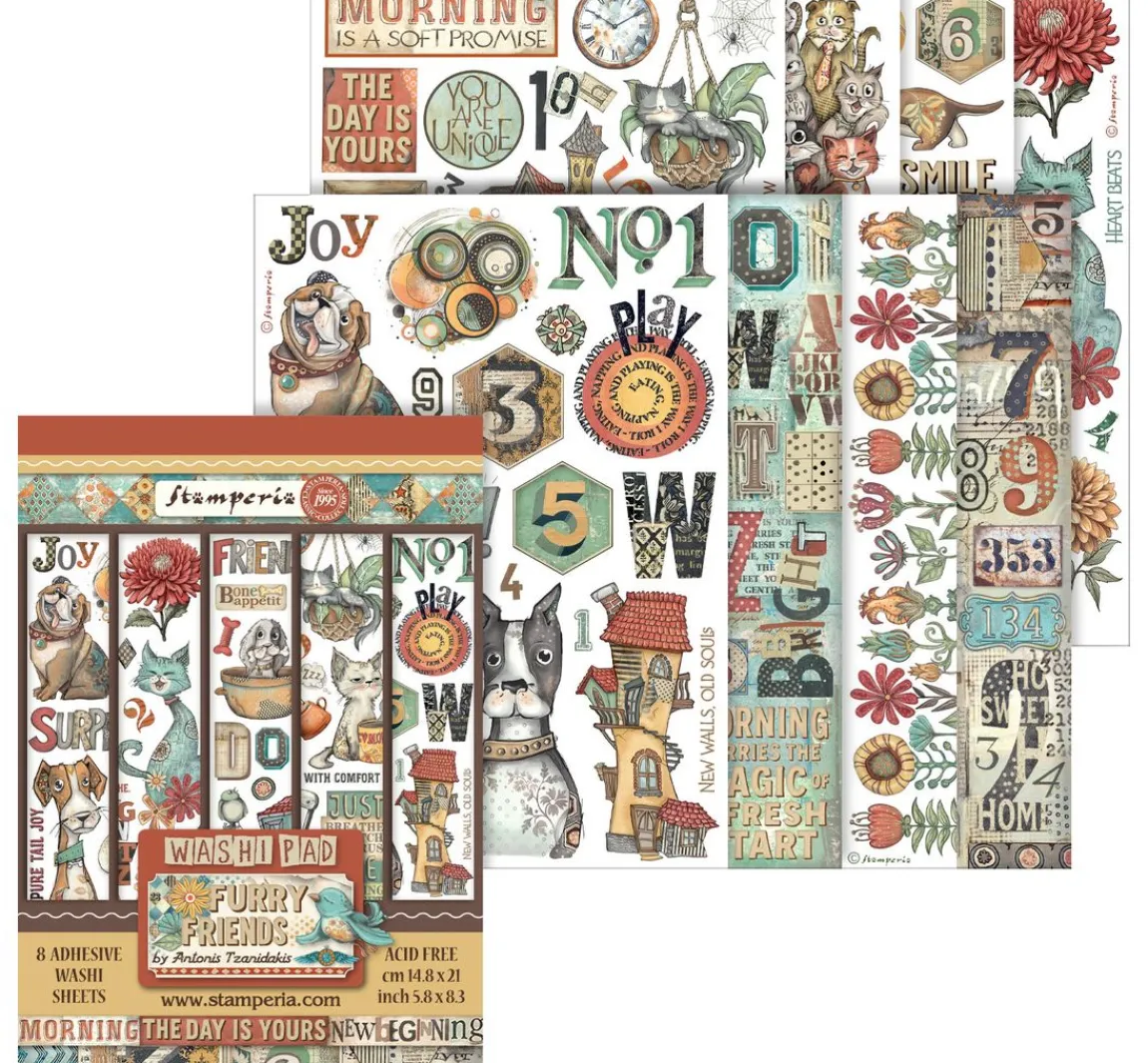 Sale Stamperia Washi Pad "Furry Friends"