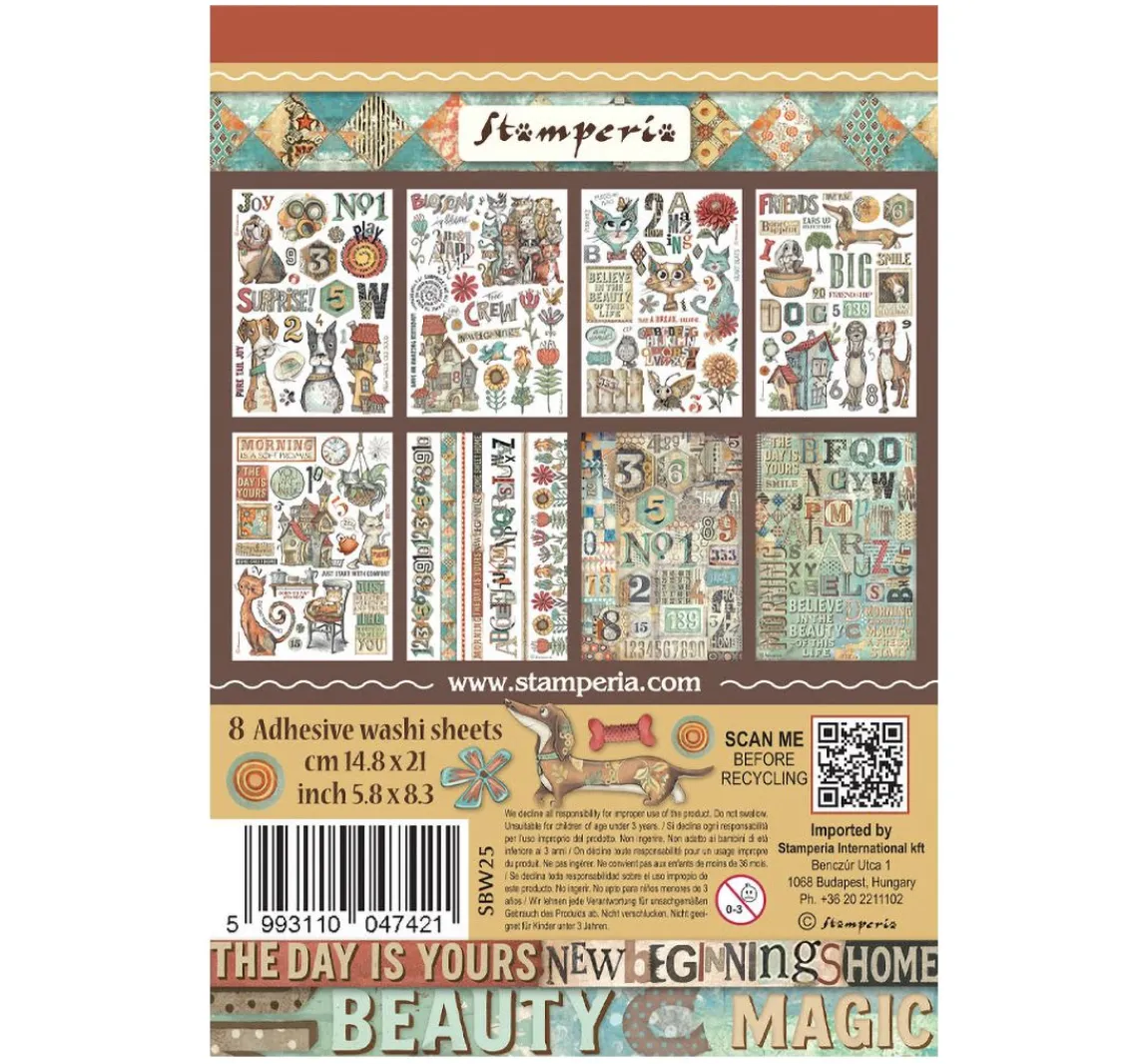 Sale Stamperia Washi Pad "Furry Friends"