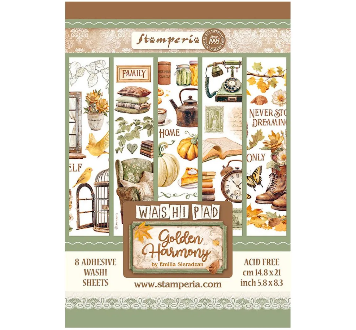 New Stamperia Washi Pad "Golden Harmony"
