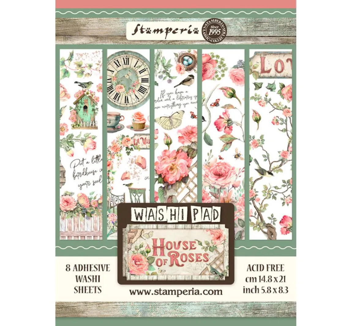Outlet Stamperia Washi Pad "House of Roses"