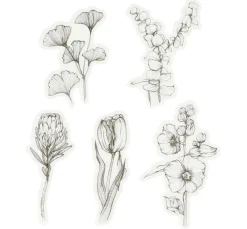 Hot creativ company Washi Sticker "Blumen Schwarz/Weiß"
