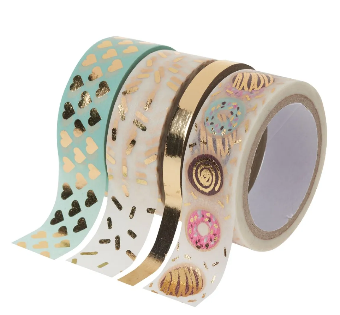 folia Washi Tape Set "Hot Foil", Mint/Gold